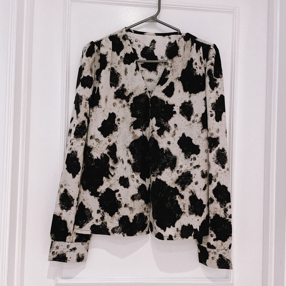 Animal Print, V neck blouse - Picture 2 of 8